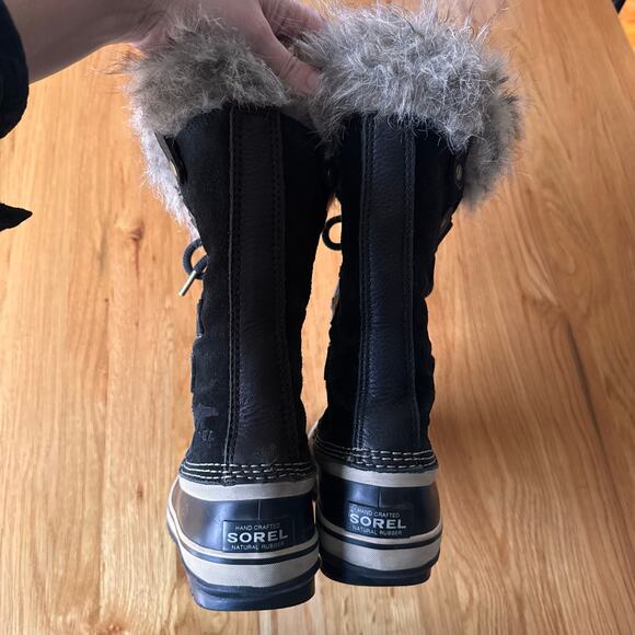Sorel Joan of Arctic Winter Suede Snow Boots Black Size 5 - Picture 5 of 8